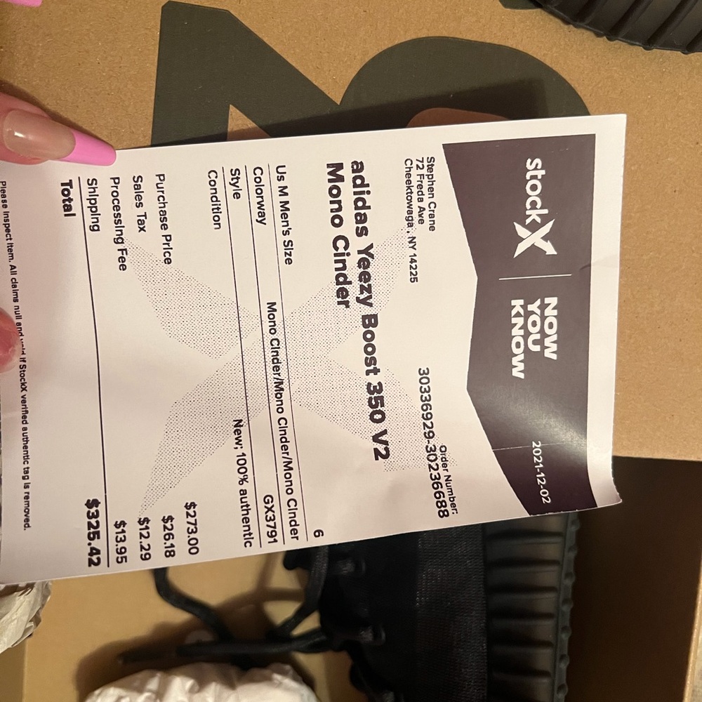 New mono cinder yeezys size 6 - Picture 3 of 4